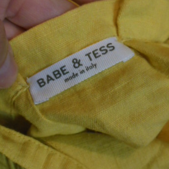 New! BABE & TESS 9M Lemon Linen Overalls Unisex - Picture 4 of 7